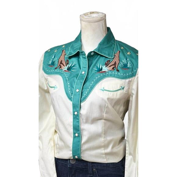 PANHANDLE Tops - NEW PANHANDLE women's coyote retro western shirt in cream